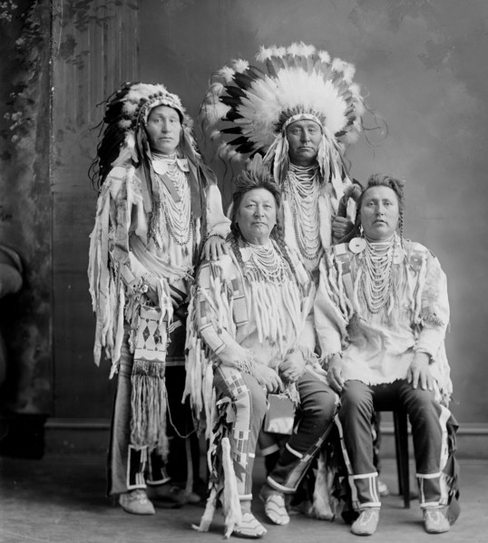 Group photo of Crow Indians (taken ca. 1905