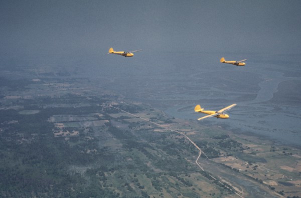 Marine Corps gliders in flight out of Parris Field