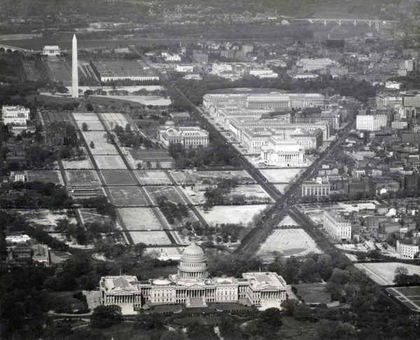 Photograph of Aerial View of U.S. Capitol and Federal Triangle
