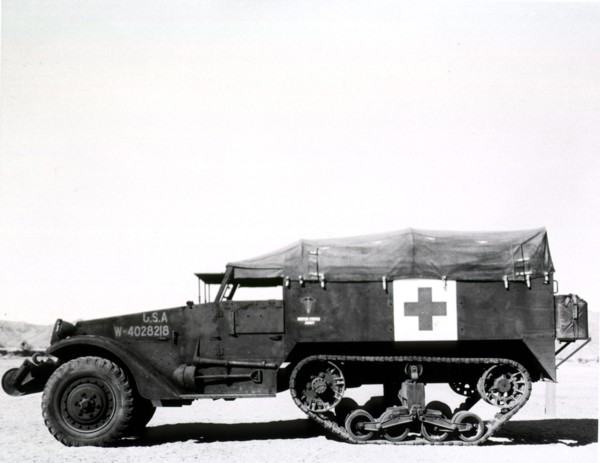Track which has been converted into an ambulance