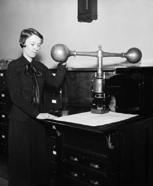 Woman demonstrating Device