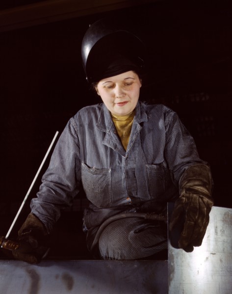 Woman welder at Heil and Co.