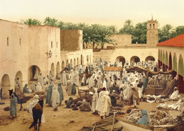 Market, Biskra, Algeria ca. 1899