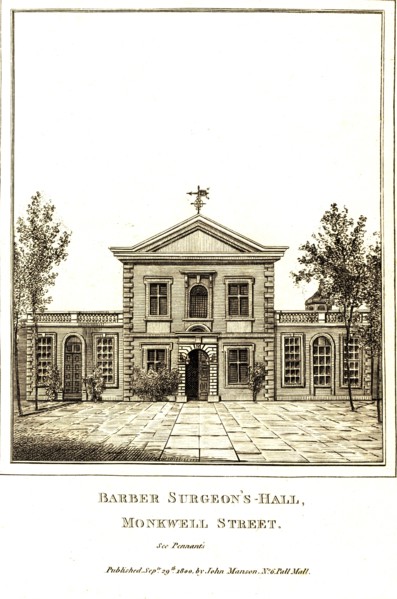 Barber Surgeon's-Hall, Monkwell Street ca. 1800