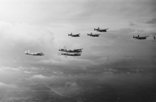 Aviation Day Military Aviation at the Kemajoran airport Mitchell B-25 planes - ca. 1947 Batavia, Indonesia, Jakarta, Kemajoran, Dutch East Indies