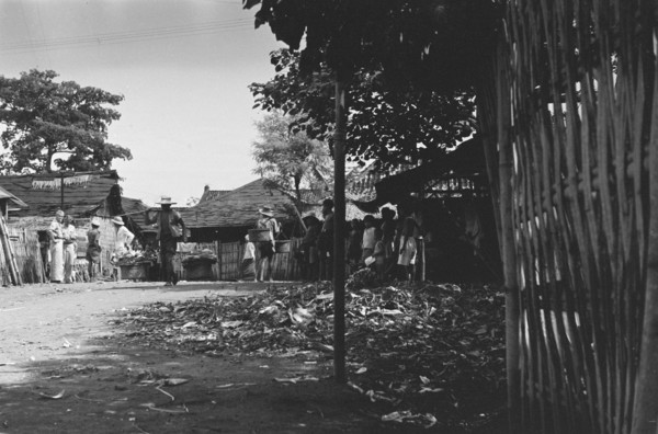 Garbage along the streets in Jakarta (Batavia) Indonesia ca. 1947