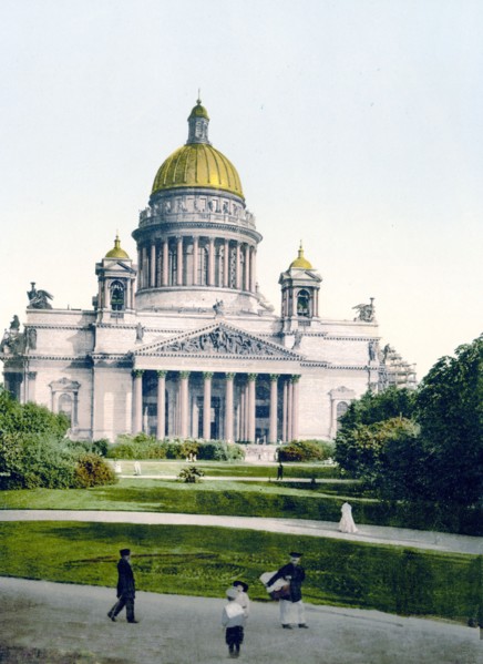The Isaac Cathedral from Alexander's Garden, St. Petersburg, Russia ca. 1890-1900