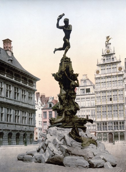 Brabo monument, Antwerp, Belgium ca. 1890-1900