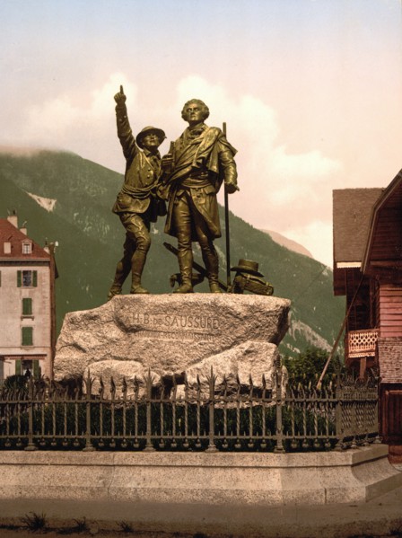 The Saussure monument of Chamonix, Chamonix Valley, France ca.1890-1900