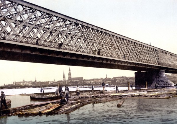 Railway bridge, Riga, Russia, (i.e., Latvia) ca. 1890-1900