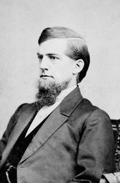 Photograph shows Maine congressman Eugene Hale, half-length portrait, seated 1874