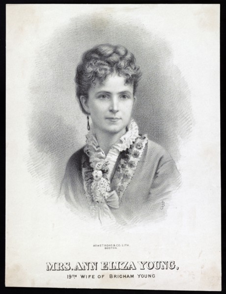 Mrs. Ann Eliza Young portrait, 19th wife of Brigham Young (created ca. 1869-1875)