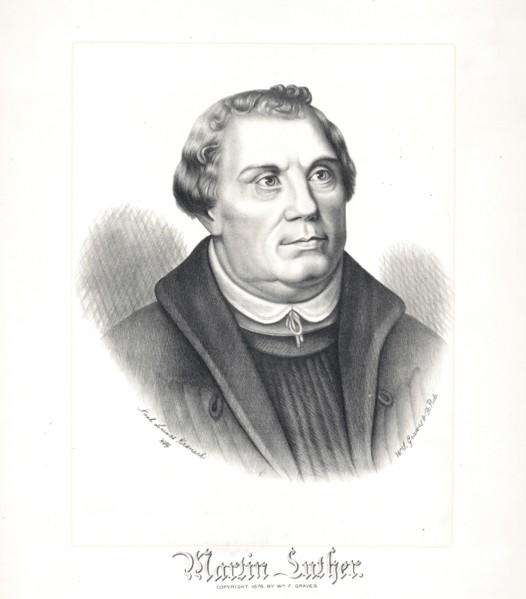 Martin Luther Portrait / nach Lucas Kranach - Published 1876
