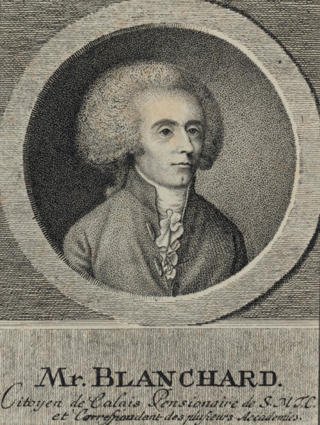 Head-and-shoulders portrait of French balloonist, Jean-Pierre Blanchard. 1780-1800