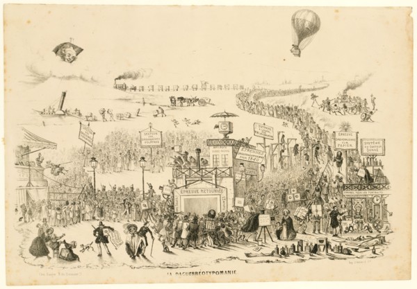 La daguerreotypomanie Maurisset - cartoon about the rush to try photography after Louis Jacques Mandé Daguerre revealed his process in 1839.