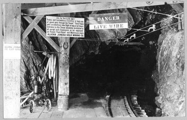 Tunnel at Juneau Mine 1900-1930 (Alaska Juneau Gold Mining Company)