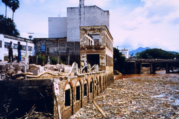 Flood damage along the Choluteca River caused by Hurricane Mitch - Tegucigalpa Honduras ca. November 1998
