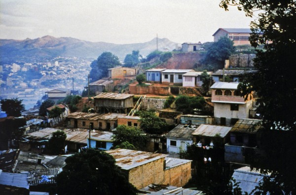 Flood damage along the Choluteca River caused by Hurricane Mitch - Tegcuigalpa Honduras ca. 1998