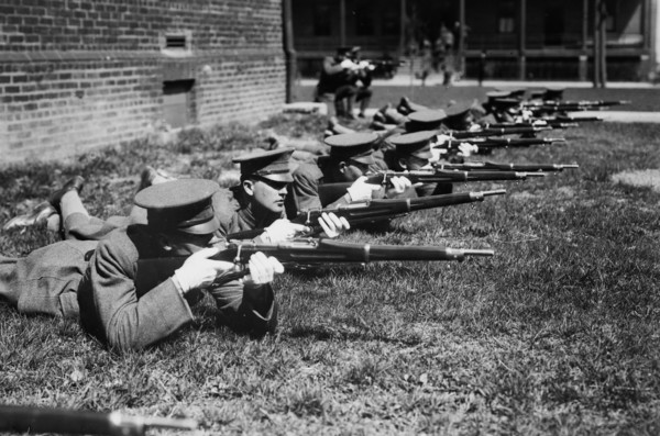 Soldiers on the Skirmish Line -- Fort Slocum ca. 1910-1915