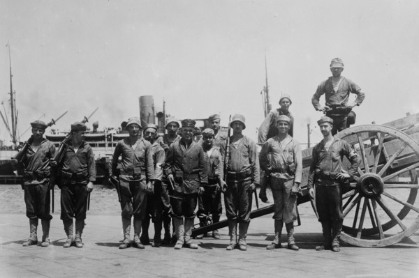 Sanitary squad from the U.S.S. MICHIGAN at Vera Cruz ca. 1914