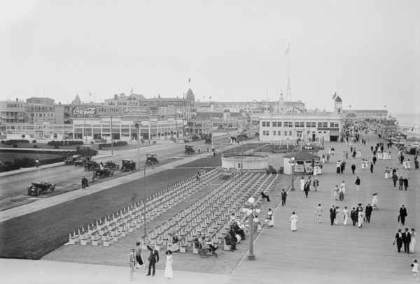 People enjoying a lovely day in Asbury Park, NJ ca. 1910-1915