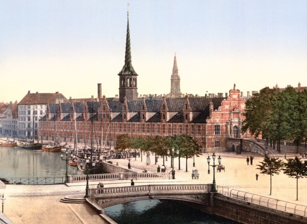 Exchange hall, Copenhagen, Denmark ca. 1890-1900