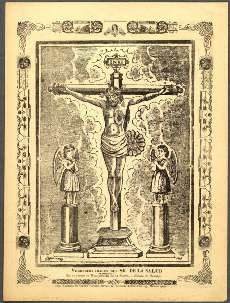Verdadera imagen del Sr. de la Salud que se venera en Mezuititlán de la Sierra. Estado de Hidalgo ca. 1910