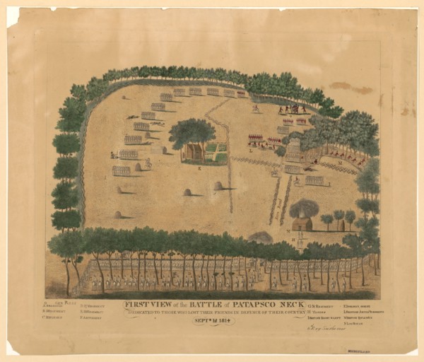First view of the battle of Patapsco Neck dedicated to those who lost their friends in defence of their country, Septr. 12, 1814