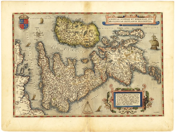 Abraham Ortelius - First World Atlas ca. 1570 - Anglia. Scotia. Hibernia