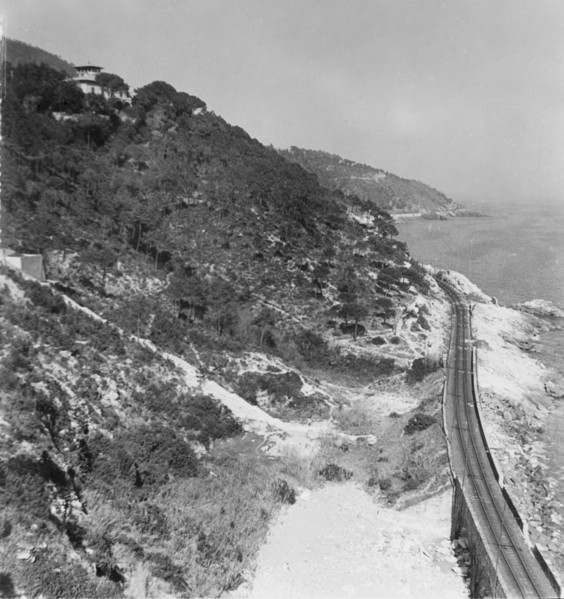 Highway along the coast in Invrea Italy ca. 1960