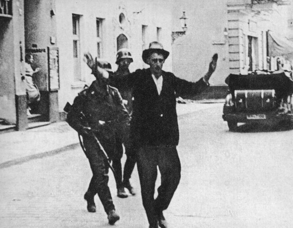 German-occupied Bydgoszcz, first days of September 1939. Arrested Polish man at Jezuicka Street