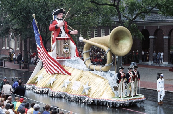 9/17/1987 - A float passes down the street during a parade celebrating the bicentennial of the U.S. Constitution in Philadelphia