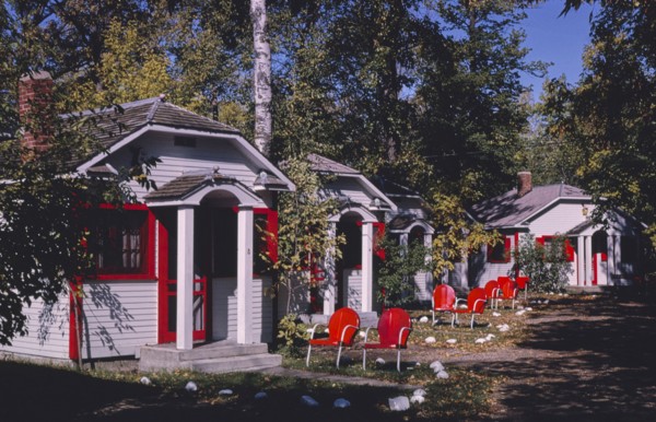 1980s United States -  Fairyland Cottages diagonal view W. Lake Lane; Detroit Lakes Minnesota ca. 1980