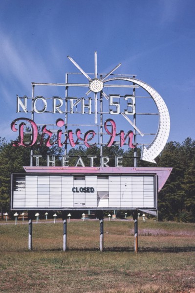 1980s United States -  North 53 Drive-In Theater sign Route 53 Rome Georgia ca. 1980