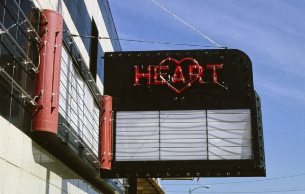 1990s United States -  Heart Theater marquee -  Main Street,  Hartford Michigan ca. 1991