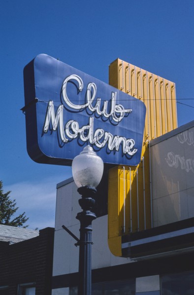 2000s America -  Club Moderne sign, Anaconda, Montana 2004