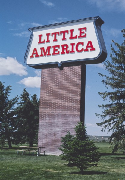 2000s United States -  Little America sign, I-80, Little America, Wyoming 2004