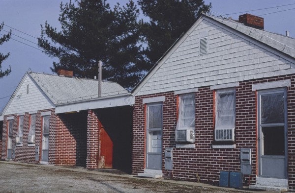 1980s United States -  Brick motel, Marshall, Illinois 1980