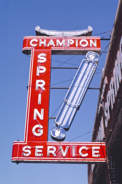 1990s United States -  Champion Springs Service sign, Henderson Street, Fort Worth, Texas 1994