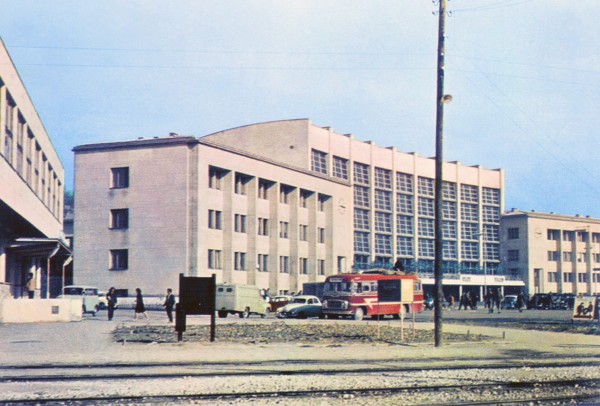 The narrow-gauge and the new standard-gauge railway station Sarajevo Novo in the early 1960s