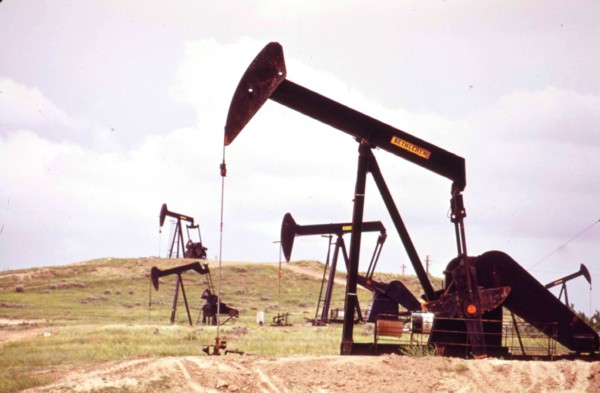 Oil wells near Teapot Dome, Wyoming, 06 1973