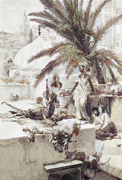 Situation in einem Harem im Orient