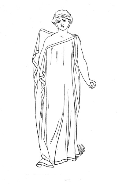 woman's chiton while dressing