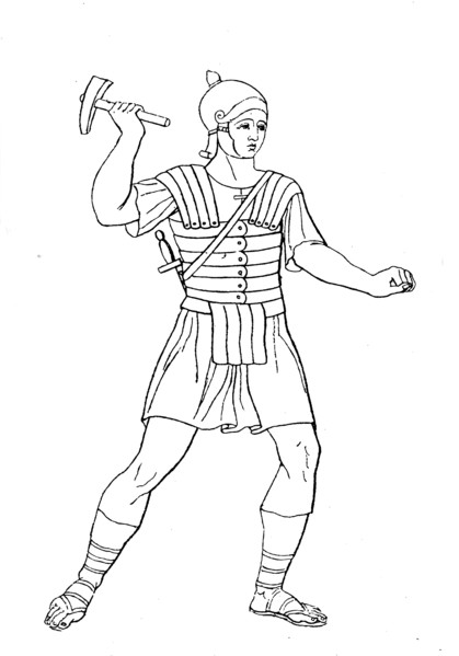 Roman soldier with rails armor
