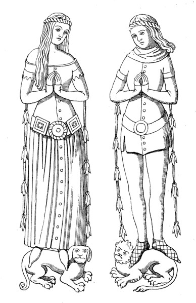 german costume of the 14. century. Elisabeth and Ulrich von Erbach