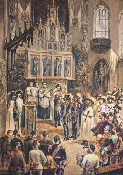 Ritterschlag in der deutsch-Ordenskapelle in Wien