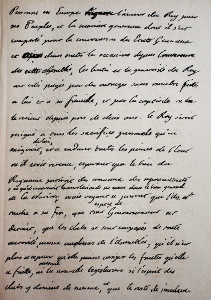handwritten letter from King Louis XVI