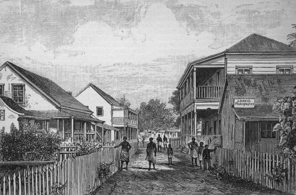 Street in Apia on the Samoa Islands