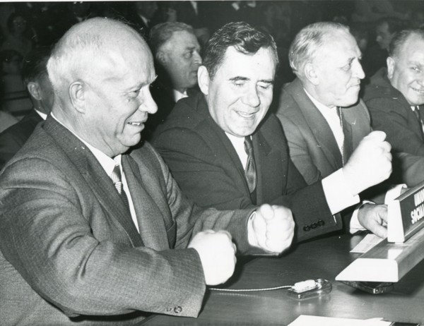 Nikita Khrushchev and  Andrei Gromyko