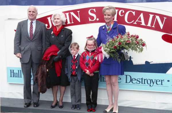 Members of the family of the late Admiral John S McCain Jr